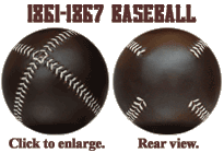 1861-1867 Baseballs (brown). Click to enlarge.