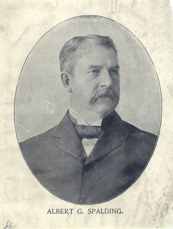 Baseball history photo: Photographic portrait of Albert G. Spalding the most influential person in professional baseball from 1878 to the end of the 19th century.  Click photo to return to previous page.