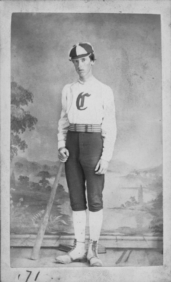 Baseball history photo:  Birchard Austin Hayes of the Croghan (Fremont, Ohio) Base Ball Club, 1871.  Click photo to return to previous page.