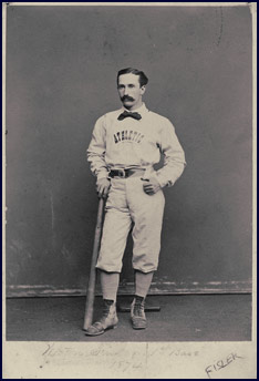 Portrait of Weston Fisler with Bat, 1874. Click to enlarge.