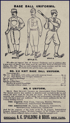 Base Ball Uniforms. Click to enlarge.