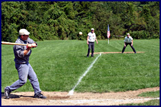 1864 Baseball Match - Eureka of Hempstead (NY) vs Knickerbocker Club (NY) at Old Bethpage, NY. Click to enlarge.