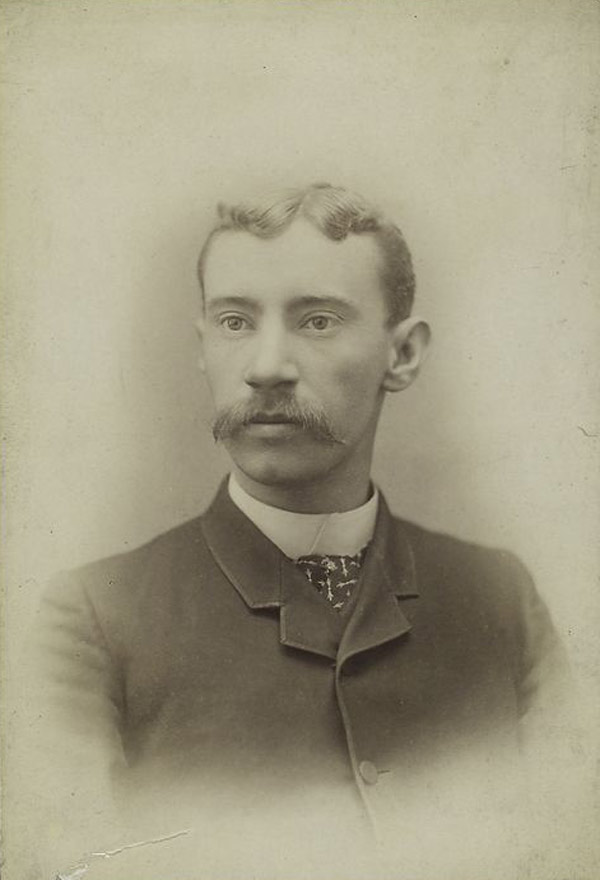 Baseball history photo: Close Up portrait of Philadelphia Phillies pitcher, Charlie Ferguson circa 1885.  Click photo to return to previous page.