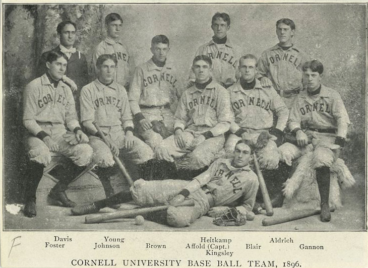 Baseball history photo: Cornell University Base Ball Team, 1896. Click photo to return to previous page.