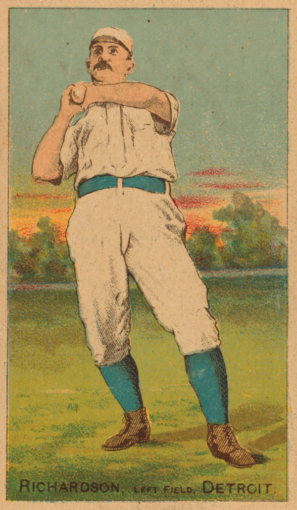 Baseball history photo: Baseball card featuring Hardy Richardson.  Click photo to return to previous page.