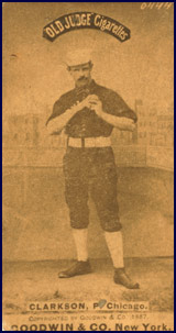 John Clarkson from baseball card image circa 1887. Click to enlarge.