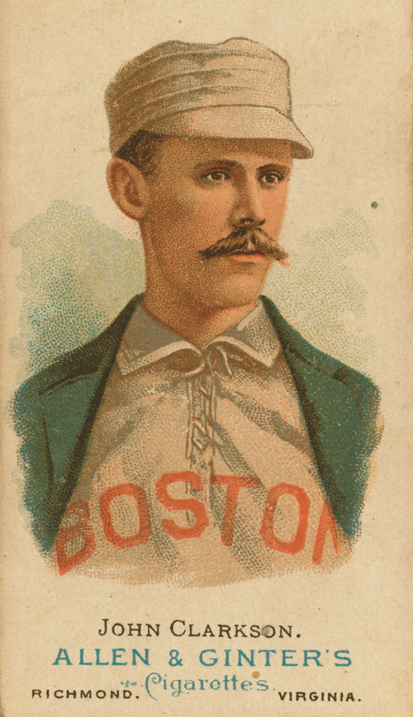 Baseball history photo: John Clarkson baseball card circa 1887.  Click photo to return to previous page.