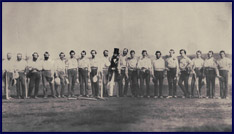 The Knickerbocker Base Ball Club and the Excelsior Base Ball Club in one of the earliest known team photos. Click to enlarge.