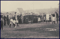 Detail from photograph of Milton Acadamy, Oregon baseball game circa 1890. Click to enlarge.