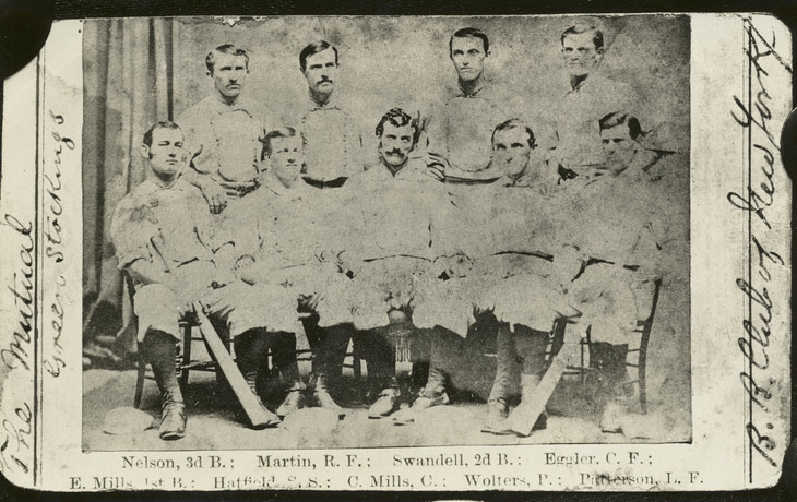 Baseball history photo: The Mutual Base Ball Club of New York, aka, the “Green Stockings,” 1870. Click photo to return to previous page.