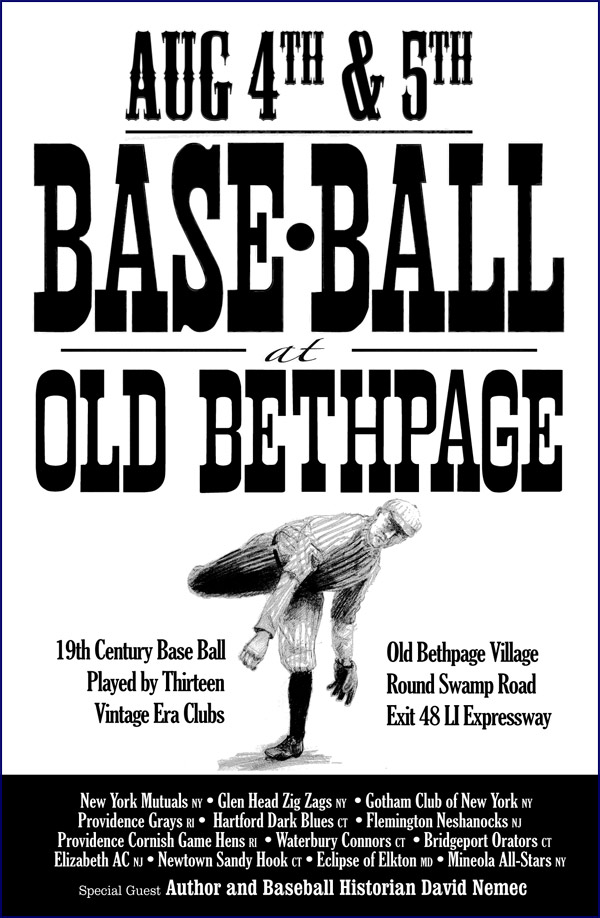 Baseball history photo: Old Bethpage Base-Ball Poster. Click photo to return to previous page.