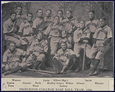 Princeton College Baseball Team, 1896. Click to enlarge.