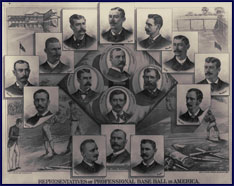 Representatives of the professional baseball clubs circa 1884. Click to enlarge.