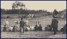 Baseball game, Saratoga Springs, New York circa 1880. Click to enlarge.