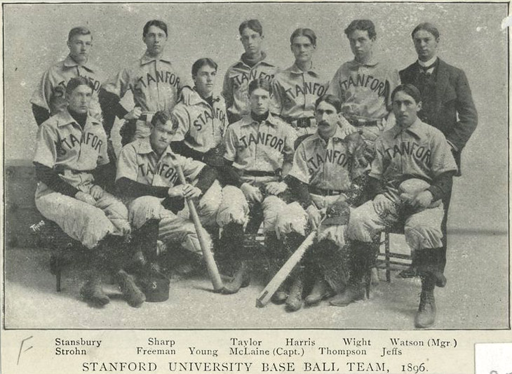 Baseball history photo: Stanford University Base Ball Team, 1896. Click photo to return to previous page.
