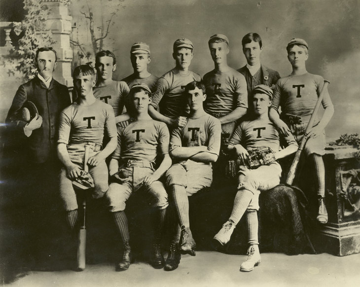 Baseball history photo:Trinity College Baseball Team, 1885. Click photo to return to previous page.