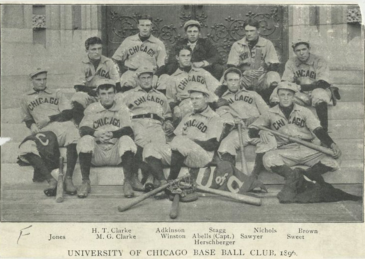 Baseball history photo: University of Chicago Base Ball Club, 1896. Click photo to return to previous page.