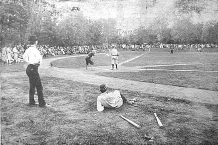 Baseball history photo: Vanderbilt University, Tennessee baseball game circa 1890 Click photo to return to previous page.