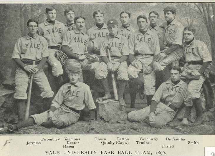 Baseball history photo: Yale University Base Ball Team, 1896. Click photo to return to previous page.