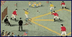 Postcard depiction of early Baseball game. Click to enlarge.